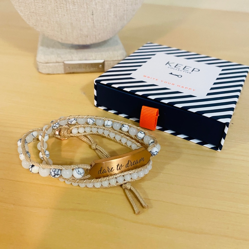 Beaded Engraveable Double Wrap Bracelet